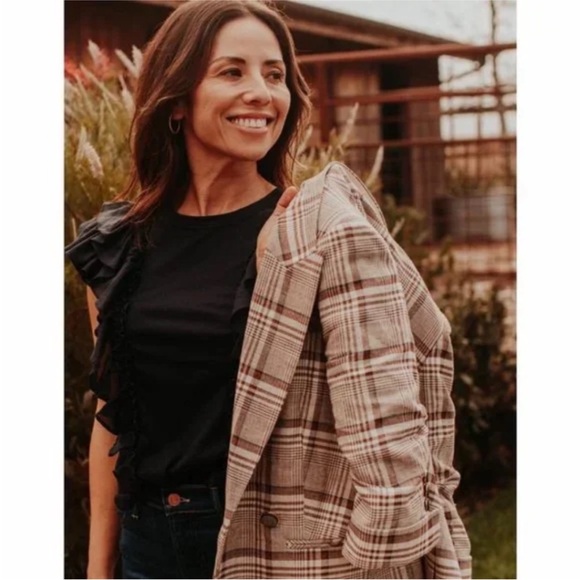 Veronica Beard Viva Dickey Jacket Brown Plaid Blazer - Picture 5 of 15